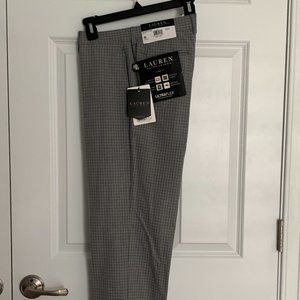 Ralph Lauren Men's Classic-Fit Gray Grid Dress Pants (34x30)